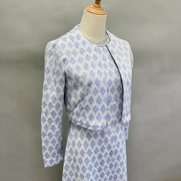 Vintage 70s polyester empire a line maxi dress w/ matching bolero jacket Small - Picture 10 of 16